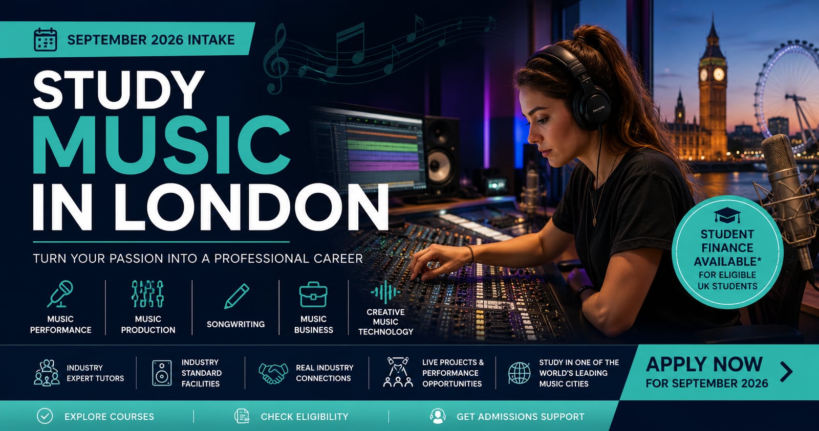 Study Music in London: LCCM London September 2026 Intake Guide