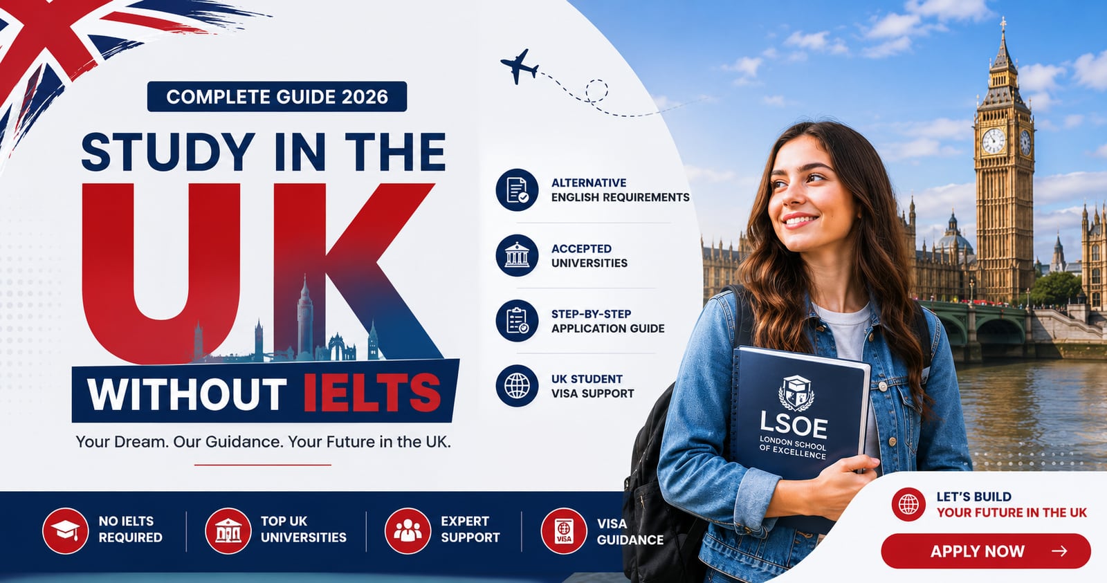 Study in the UK Without IELTS in 2026 — Complete Guide for International Students