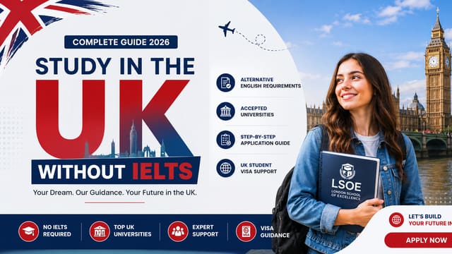 Study in the UK Without IELTS in 2026 — Complete Guide for International Students